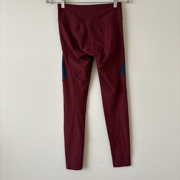 Outdoor Voices Tri-Tone Leggings Womens Small Colorblock 7/8 Navy Maroon - Picture 3 of 8